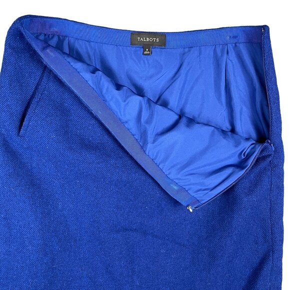 Talbots Skirt Womens 4 Wool Scalloped Work Office Capsule Minimal Staple Basic - Picture 3 of 9